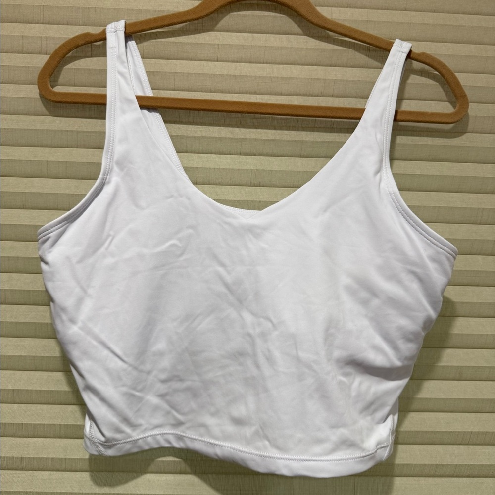 White Scoop Neck Crop Tank